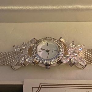 Lenox Sterling Silver Crystal Butterfly Watch